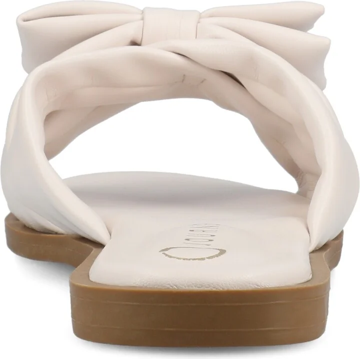 Journee Collection Women's Prylin Bow Slide Flat Sandals - Image 7