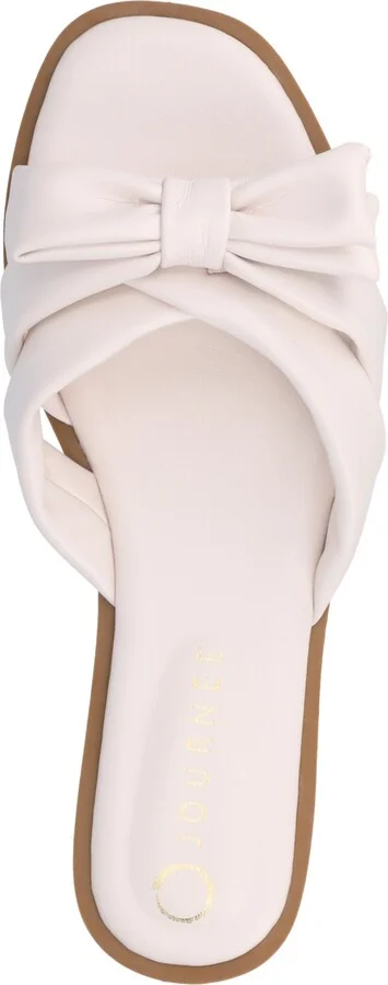 Journee Collection Women's Prylin Bow Slide Flat Sandals - Image 8