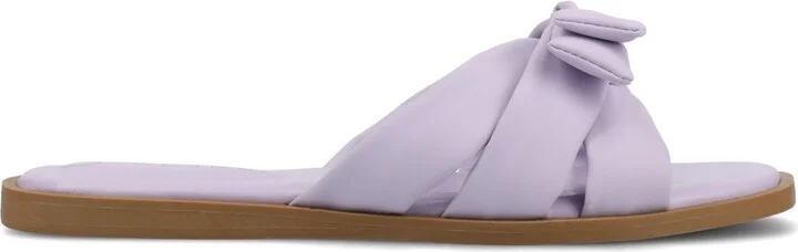 Journee Collection Women's Prylin Bow Slide Flat Sandals - Image 10