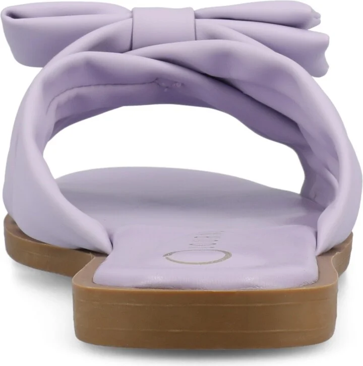 Journee Collection Women's Prylin Bow Slide Flat Sandals - Image 11