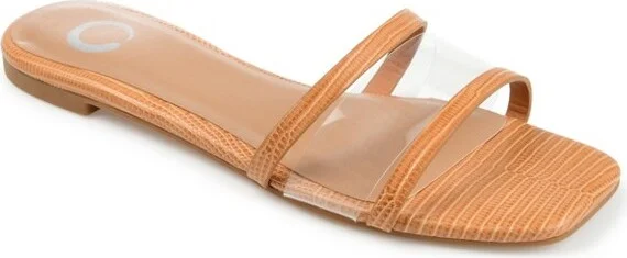Journee Collection Women's Ramira Slide Flat Sandals Tan