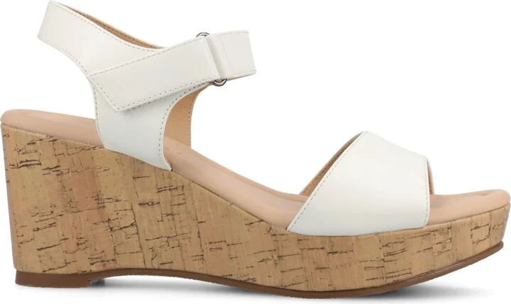 Journee Collection Women's Ranae Ankle Strap Platform Cork Wedge Sandals - Image 2