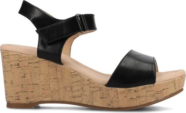 Journee Collection Women's Ranae Ankle Strap Platform Cork Wedge Sandals - Image 11