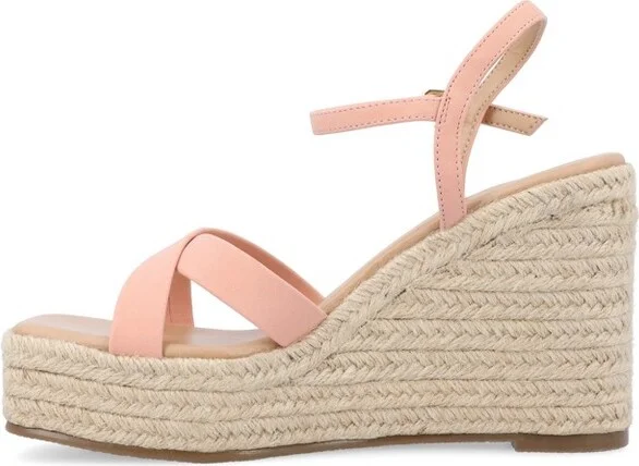 Journee Collection Women's Raniya Espadrille Platform Wedge Sandals Blue - Image 4