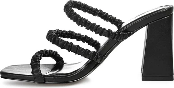 Journee Collection Womens Reagaan Tru Comfort Foam Open Square Toe Block Heel Sandals Black 7.5 - Image 2