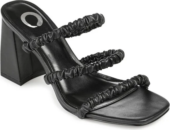 Journee Collection Womens Reagaan Tru Comfort Foam Open Square Toe Block Heel Sandals Black 8.5