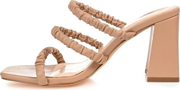 Journee Collection Womens Reagaan Tru Comfort Foam Open Square Toe Block Heel Sandals Tan 10 - Image 2
