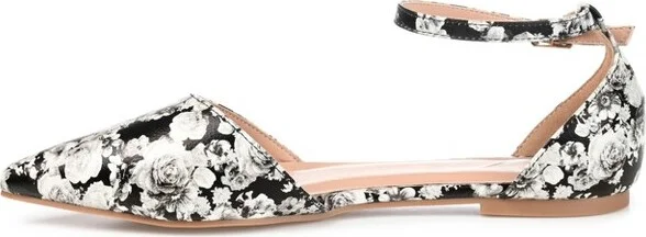 Journee Collection Women's Reba Buckle Pointed Toe Ballet Flats Bone - Image 6