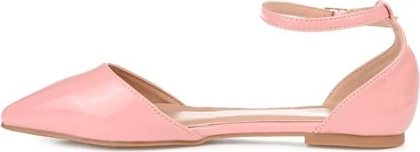 Journee Collection Women's Reba Buckle Pointed Toe Ballet Flats Bone - Image 8