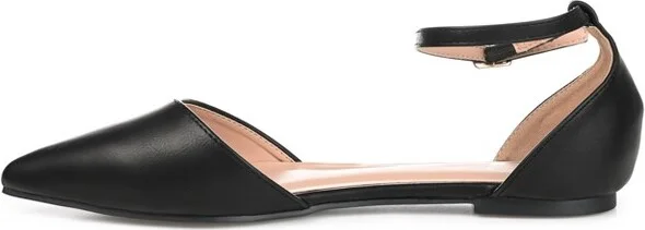 Journee Collection Women's Reba Buckle Pointed Toe Ballet Flats Bone - Image 9