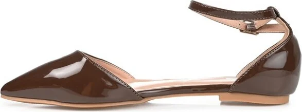 Journee Collection Women's Reba Buckle Pointed Toe Ballet Flats Bone - Image 10