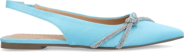 Journee Collection Women's Rebbel Rhinestone Knot Slingback Flats - Image 2
