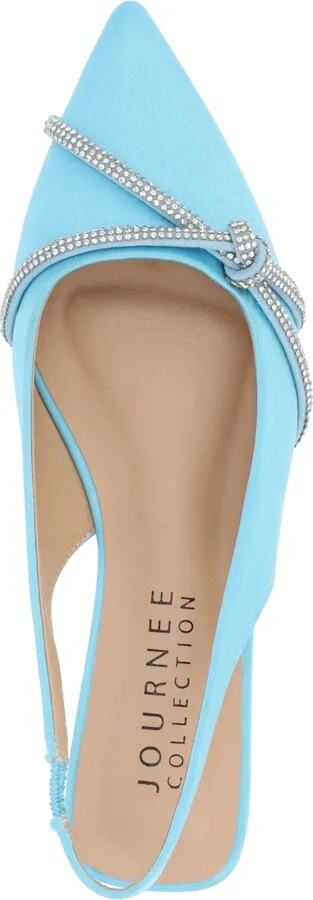 Journee Collection Women's Rebbel Rhinestone Knot Slingback Flats - Image 4