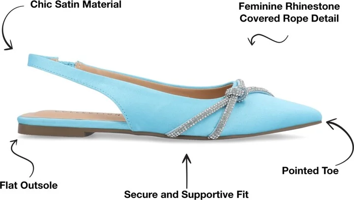 Journee Collection Women's Rebbel Rhinestone Knot Slingback Flats - Image 6