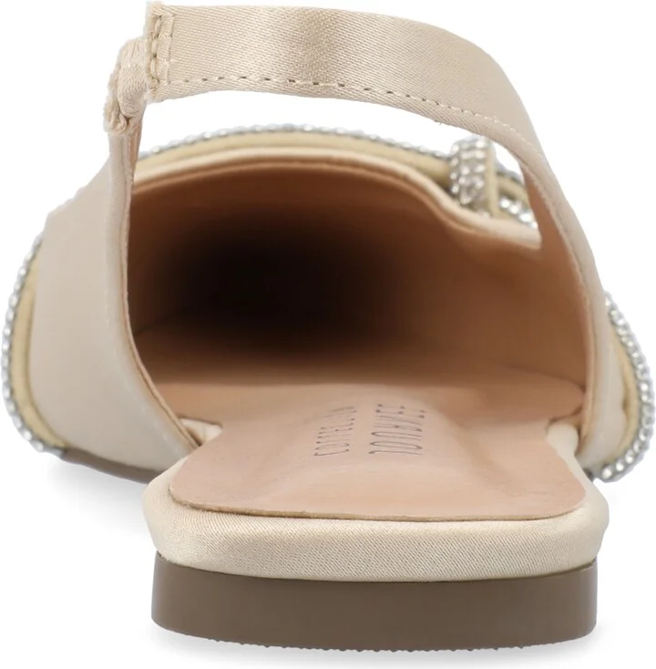 Journee Collection Women's Rebbel Rhinestone Knot Slingback Flats - Image 8