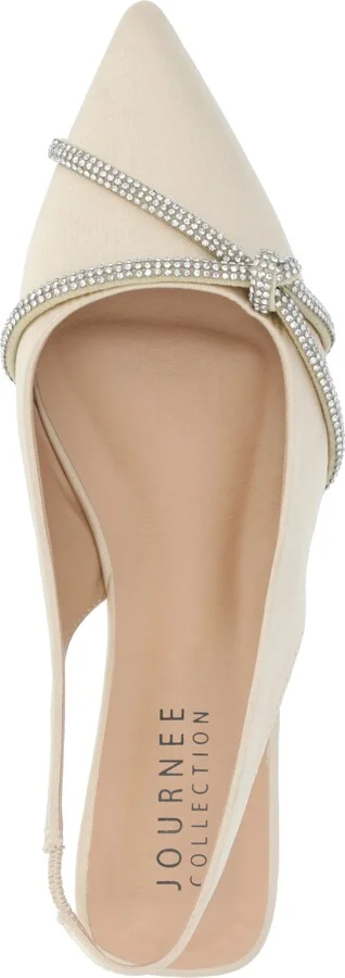 Journee Collection Women's Rebbel Rhinestone Knot Slingback Flats - Image 9