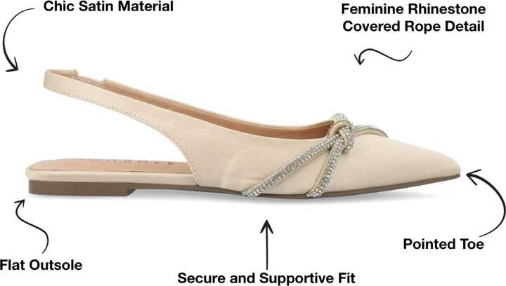 Journee Collection Women's Rebbel Rhinestone Knot Slingback Flats - Image 11