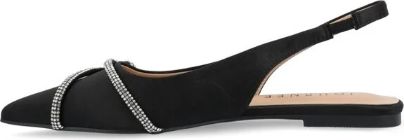 Journee Collection Women's Rebbel Sling Back Pointed Toe Flats Black - Image 2
