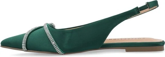 Journee Collection Women's Rebbel Sling Back Pointed Toe Flats Black - Image 5