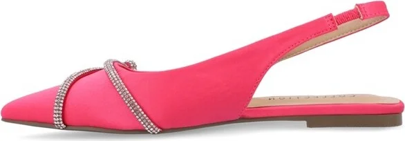 Journee Collection Women's Rebbel Sling Back Pointed Toe Flats Black - Image 9