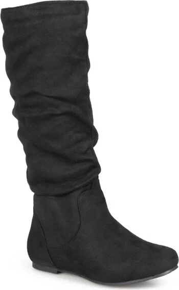Journee Collection Women's Rebecca-02 Round Toe Riding Boots Black
