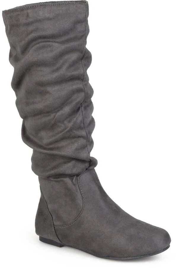 Journee Collection Women's Rebecca Wide Calf Slouch Mid Shaft Boots