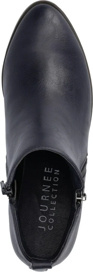 Journee Collection Women's Rebel Size Zipper Stacked Heel Booties - Image 9