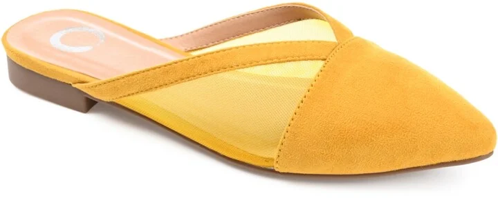 Journee Collection Women's Reeo Mesh Pointed Toe Slip On Mules
