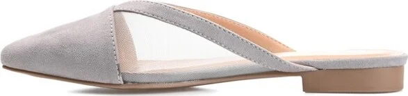 Journee Collection Women's Reeo Slip On Pointed Toe Mules Flats Brown - Image 2