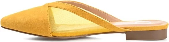 Journee Collection Women's Reeo Slip On Pointed Toe Mules Flats Brown - Image 4