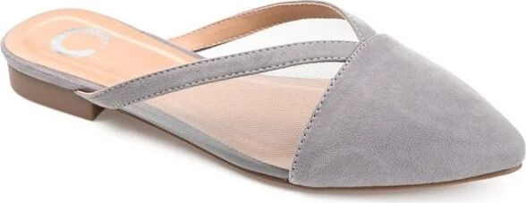 Journee Collection Women's Reeo Slip On Pointed Toe Mules Flats Brown