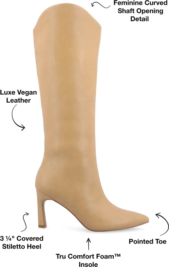 Journee Collection Women's Rehela Pointed Toe Stiletto Knee High Dress Boots - Image 10