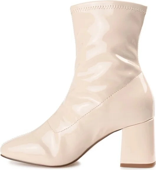 Journee Collection Women's Reice Square Toe Block Heel Ankle Booties Tan - Image 5