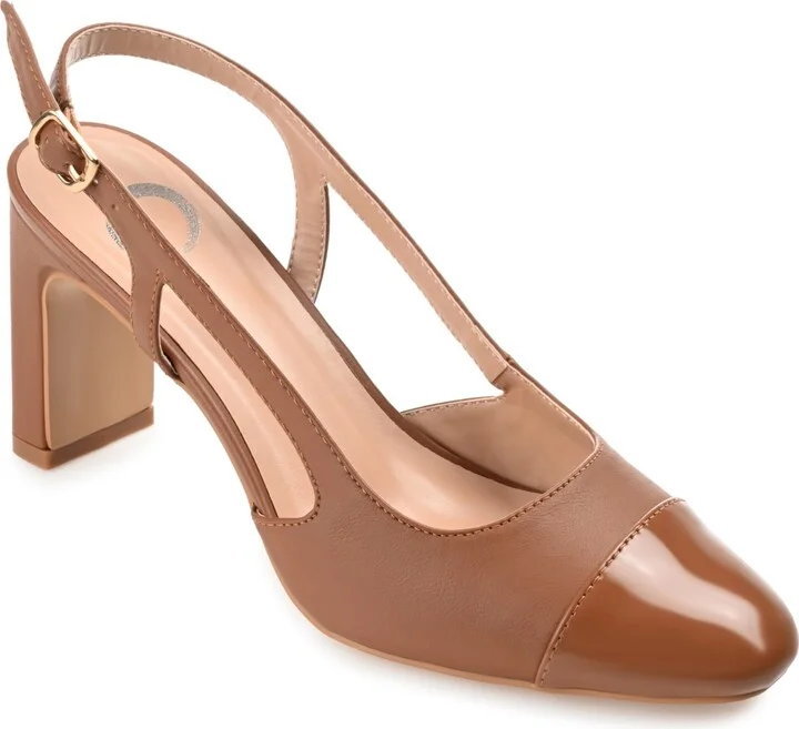 Journee Collection Women's Reignn Cap Toe Slingback Pumps