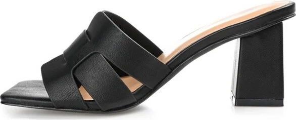 Journee Collection Women's Renatta Open Square Toe Block Heel Sandals Blush - Image 3