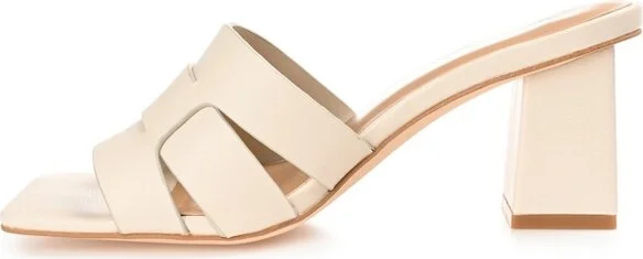 Journee Collection Women's Renatta Open Square Toe Block Heel Sandals Blush - Image 4