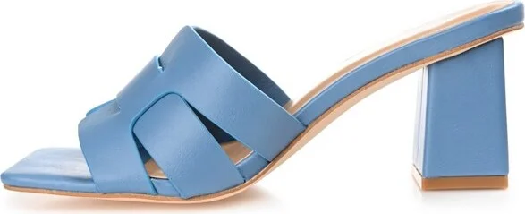 Journee Collection Women's Renatta Open Square Toe Block Heel Sandals Blush - Image 5
