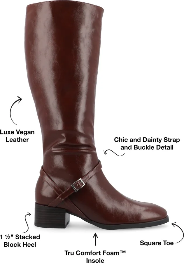 Journee Collection Women's Rhianah Block Heel Knee High Riding Boots - Image 11