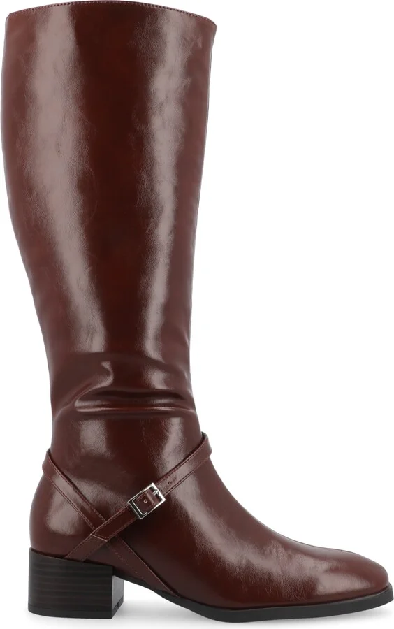 Journee Collection Women's Rhianah Wide Width Wide Calf Block Heel Knee High Riding Boots - Image 2