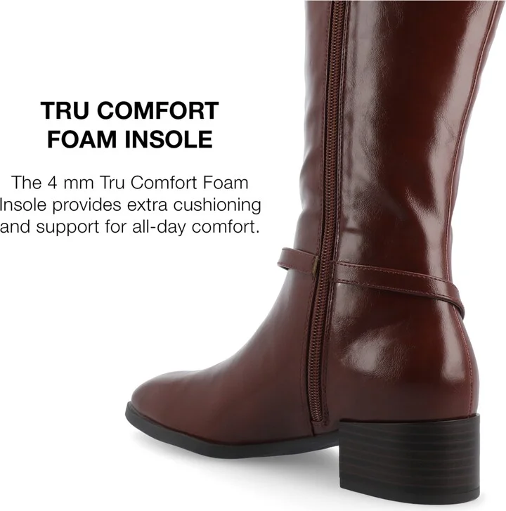 Journee Collection Women's Rhianah Wide Width Wide Calf Block Heel Knee High Riding Boots - Image 6