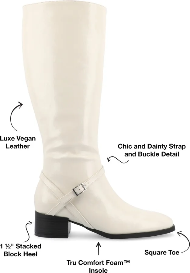 Journee Collection Women's Rhianah Wide Width Wide Calf Block Heel Knee High Riding Boots - Image 11