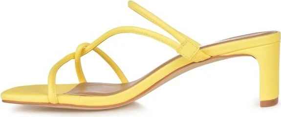 Journee Collection Women's Rianne Open Square Toe Half Block Heel Sandals Blue - Image 3