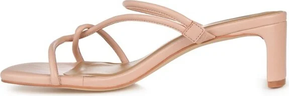 Journee Collection Women's Rianne Open Square Toe Half Block Heel Sandals Blue - Image 5