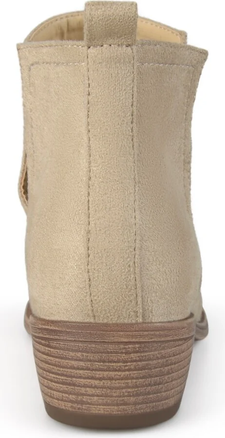 Journee Collection Women's Rimi Notched Ankle Stacked Heel Booties - Image 2