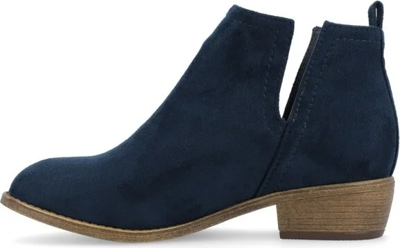 Journee Collection Women's Rimi Pull On Stacked Heel Booties Blue - Image 2
