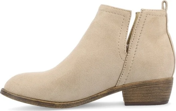 Journee Collection Women's Rimi Pull On Stacked Heel Booties Blue - Image 3