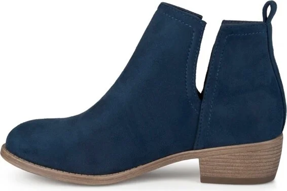 Journee Collection Women's Rimi Pull On Stacked Heel Booties Blue - Image 8