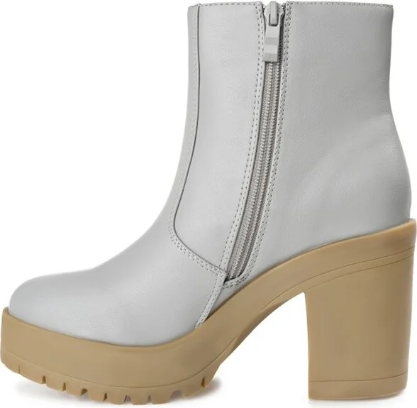 Journee Collection Women's Riplee Almond Toe Platform Ankle Booties Tan - Image 3