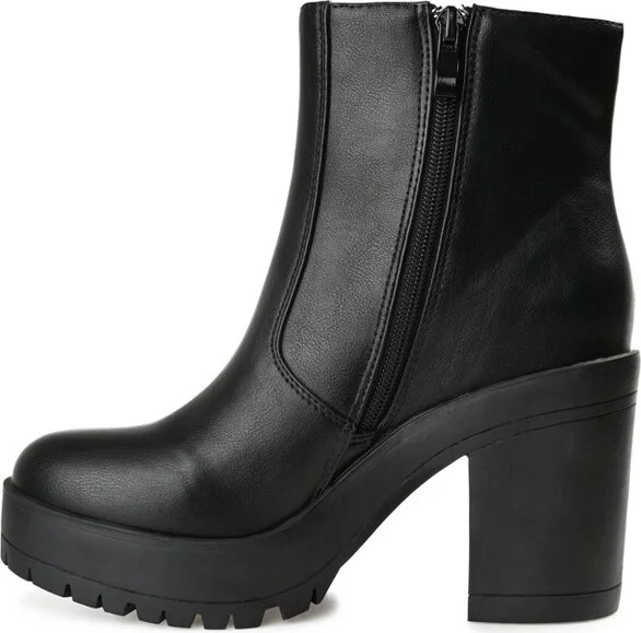 Journee Collection Women's Riplee Almond Toe Platform Ankle Booties Tan - Image 6
