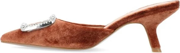 Journee Collection Women's Rishie Slip On Kitten Heel Mule Pump Black - Image 2